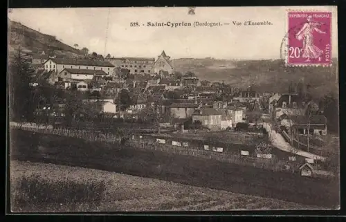 AK Saint-Cyprien /Dordogne, Vue d`ensemble