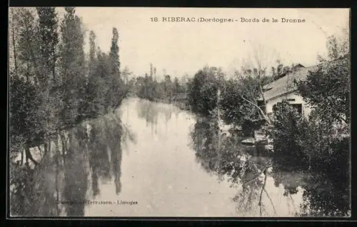 AK Ribérac /Dordogne, Bords de la Dronne
