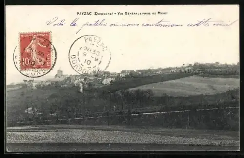 AK Payzac /Dordogne, Vue Générale prise de Mayot
