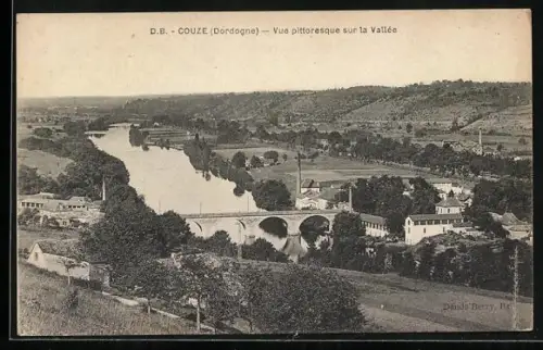 AK Couze /Dordogne, Vue pittoresque sur la Vallée