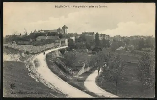 AK Beaumont, Vue générale, prise du Castelot