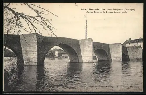 AK Bourdeilles /Dordogne, Ancien Pont sur la Dronne du XIIIe siècle