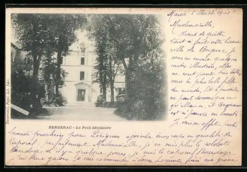 AK Bergerac, Le Petit Séminaire avec allée bordée d`arbres