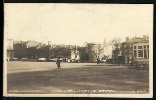 AK Périgueux, La gare des tramways