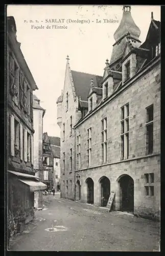 AK Sarlat /Dordogne, Le Théâtre, Facade de l`entrée