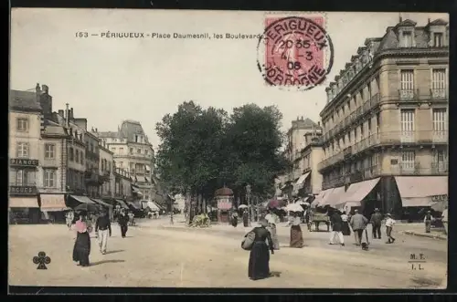 AK Périgueux, Place Daumesnil, les Boulevards