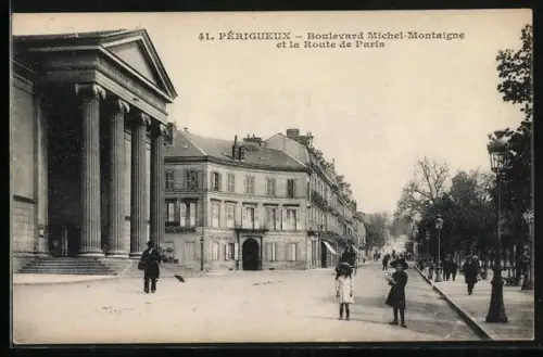 AK Périgueux, Boulevard Michel-Montaigne et la Route de Paris
