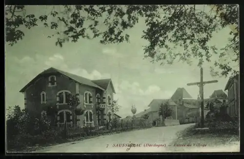 AK Saussignac /Dordogne, Entrée du Village