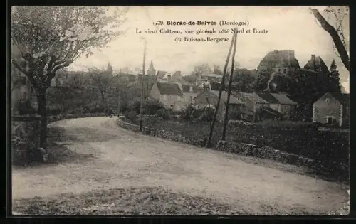 AK Biorac-de-Belvès /Dordogne, Le vieux Château, vue générale côté Nord et Route du Buisson-Bergerac