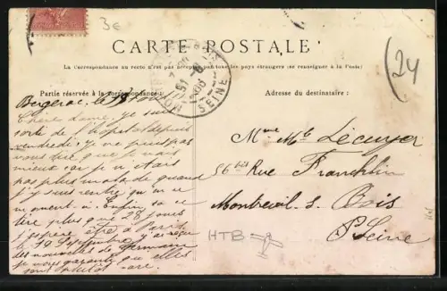 AK La Force /Dordogne, Les Eglises, vue de la facade principale avec escaliers et balcon