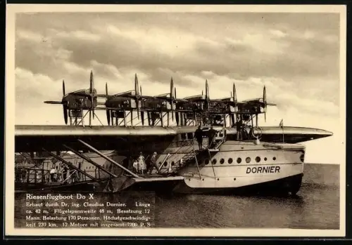 AK Wasserflugzeug Do X am Anleger