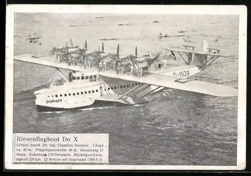 AK Riesenflugboot Do X auf dem Wasser