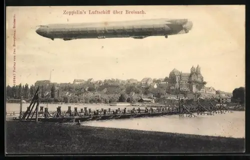 AK Breisach, Zeppelin`s Luftschiff über Breisach