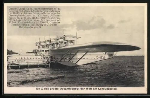 AK Do X, das grösste Ozeanflugboot der Welt am Landungssteg