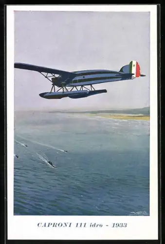 AK Wasserflugzeug Caproni 111 idro 1933, Futurismus
