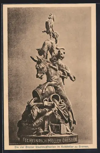 AK Bremen, Die vier Bremer Stadtmusikanten im Ratskeller
