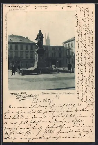 AK Wiesbaden, Kaiser-Friedrich-Denkmal