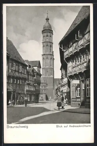 AK Braunschweig, Blick auf Andreaskirchturm