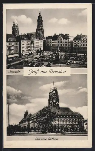 AK Dresden, Altmarkt, Neues Rathaus