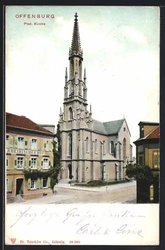 AK Offenburg, Prot. Kirche, Rheinischer Hof