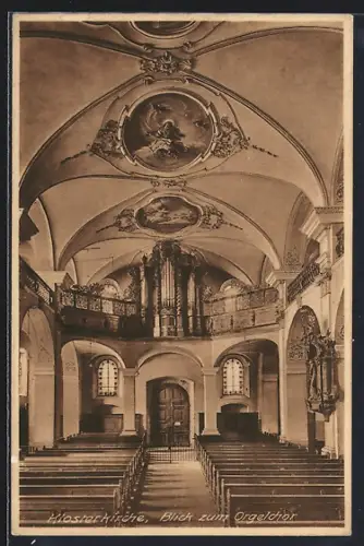 AK Offenburg, Klosterkirche Blick zum Orgelchor