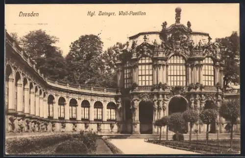 AK Dresden, Kgl. Zwinger, Wall-Pavillon