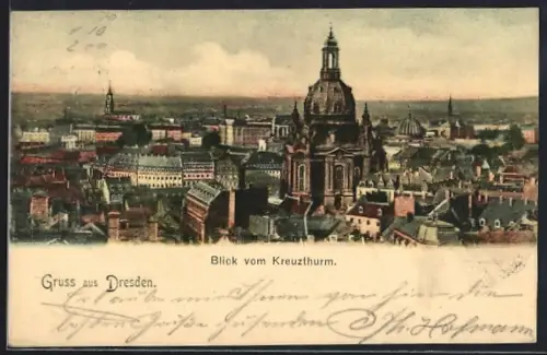 AK Dresden, Blick vom Kreuzthurm