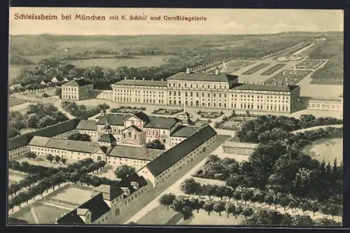 AK Schleissheim bei München, K. Schloss und Gemäldegalerie