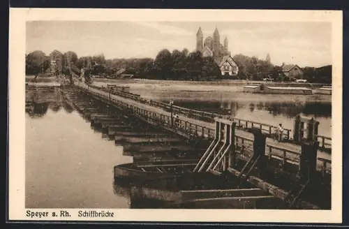AK Speyer a. Rh., Schiffbrücke