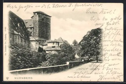 AK Nürnberg, Partie an der Stadtmauer