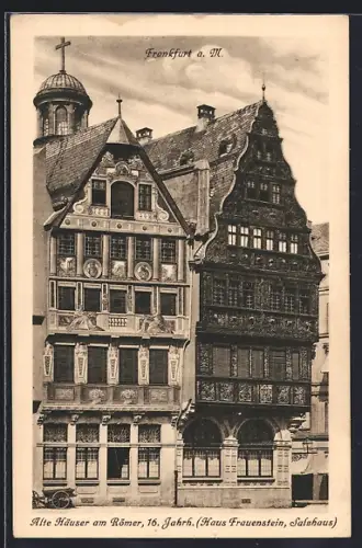 AK Alt-Frankfurt, Alte Häuser am Römer, Haus Frauenstein, Salzhaus