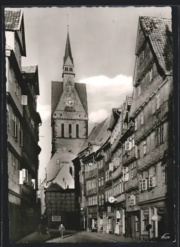 AK Hannover, Kramerstrasse mit Marktkirche