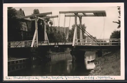 AK Steinkirchen / Altenlande, Zugbrücke Hogendiekbrücke über die Lühe