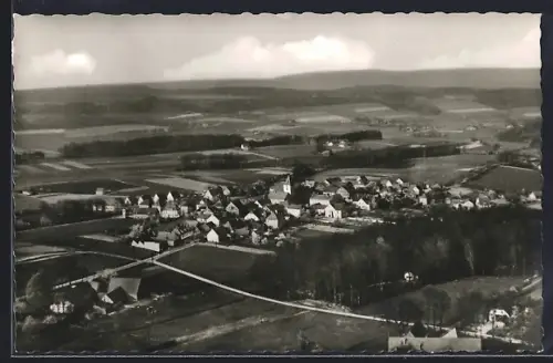 AK Borgloh /Osnabrück, Luftaufnahme, Ortsansicht, Kirche