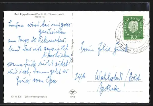 AK Bad Rippoldsau /Schwarzwald, Klösterle