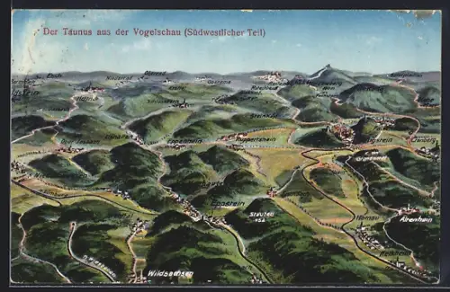 AK Wildsachsen /Taunus, Vogelschau südwestlicher Teil, Eppstein, Königstein, Wildsachsen
