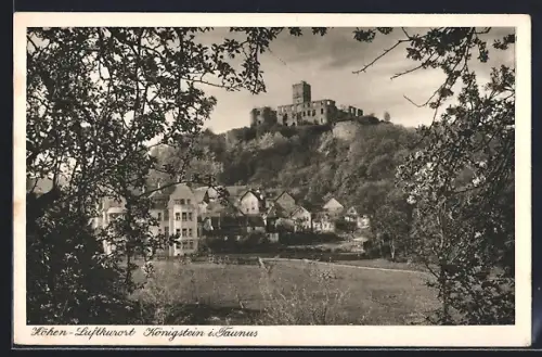 AK Königstein i. Taunus, Burgruine und Stadtansicht