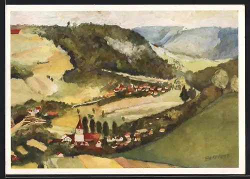 Künstler-AK Abtsgmünd, Rottal im Schwabenland