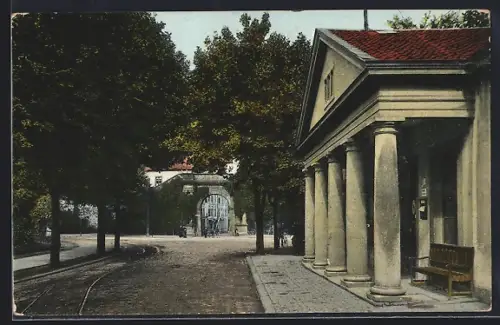 AK Osnabrück, Heger Tor, Strassenbahn, Kolonnade