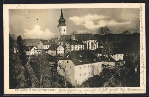 AK Rottenbuch / Ammer, Teilansicht mit Kirche und Ortszentrum