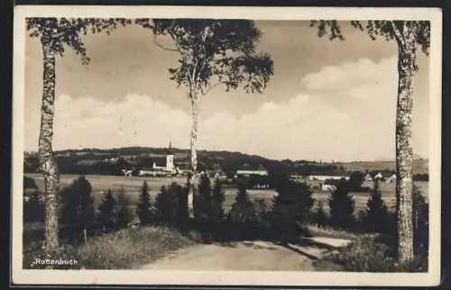 AK Rottenbuch / Ammer, Ortsansicht mit Kirche und Landschaft