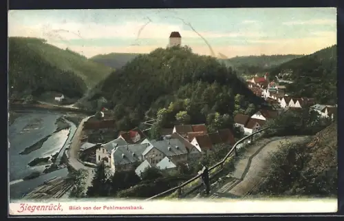AK Ziegenrück / Saale, Blick von der Pohlmannsbank