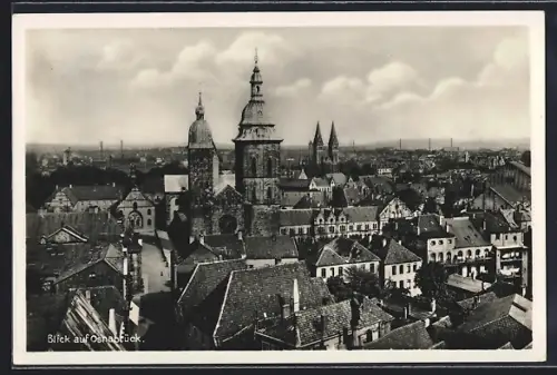 AK Osnabrück, Blick auf Stadt und Kirchen