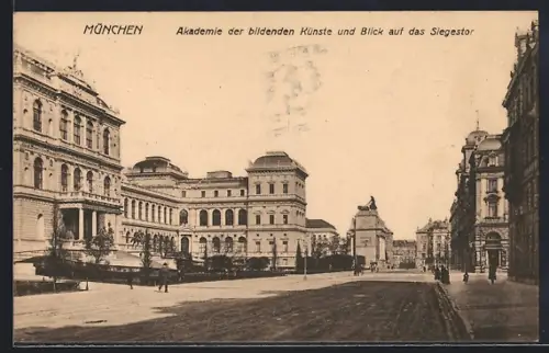 AK München, Akademie der bildenden Künste, Siegestor