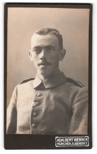 Fotografie Adalbert Werner, München, Elisenstrasse 7, Soldat Isidor Gruttauer in Uniform