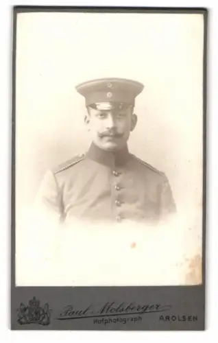 Fotografie Paul Molsberger, Arolsen, Einjährig-Freiwilliger Soldat in Uniform