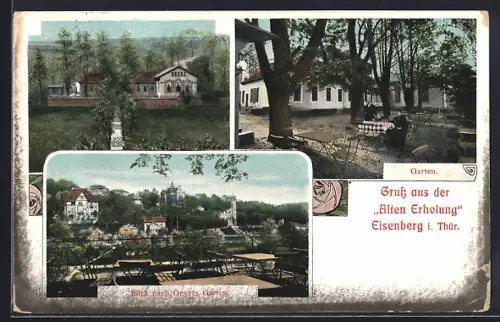AK Eisenberg / Thüringen, Gasthaus Alte Erholung mit Garten