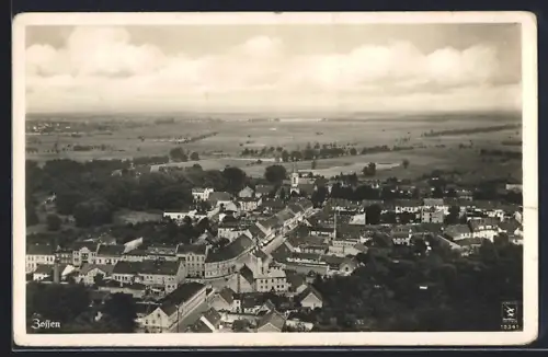 AK Zossen, Fliegerfoto des Ortes