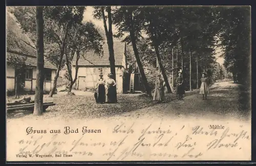 AK Bad Essen, Mühle mit Strassenpartie