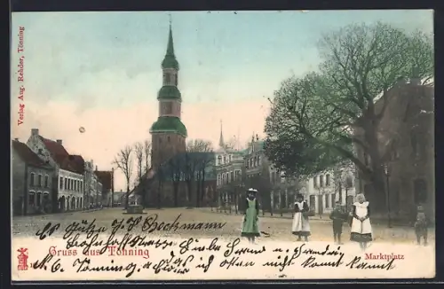 AK Tönning, Marktplatz mit Kirche
